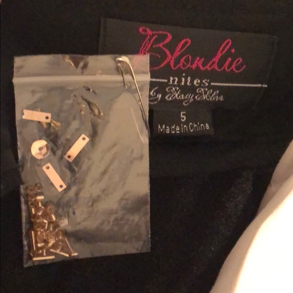 Black, off one shoulder, beaded, prom dress, sz 5 - Picture 7 of 8